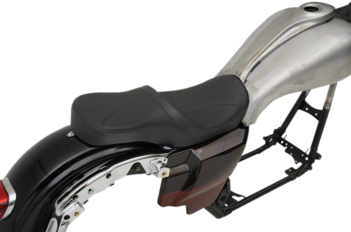 DRAG SPECIALTIES Low Touring Seat - Mild Stitched - Ness Winged Tanks - FL '08-'22 0801-1077