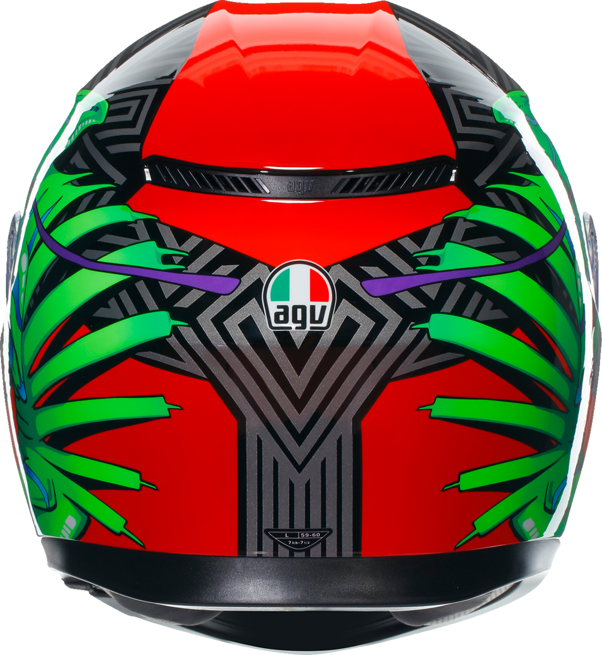 AGV K3 Motorcycle Helmet - Kamaleon - Black/Red/Green - Large 2118381004013L