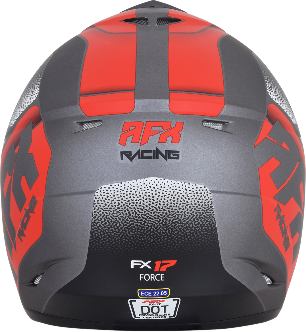 AFX FX-17 Motorcycle Helmet - Force - Frost Gray/Red - XS 0110-5202