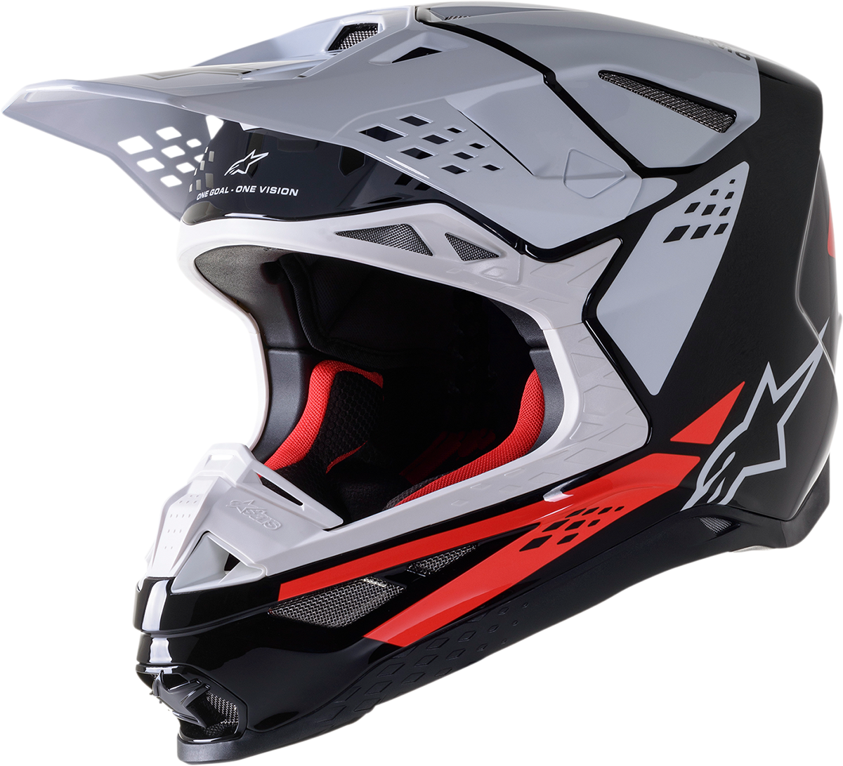 ALPINESTARS Supertech M8 Motorcycle Helmet - Factory - Black/White/Red - 2XL 8302922-1233-2X