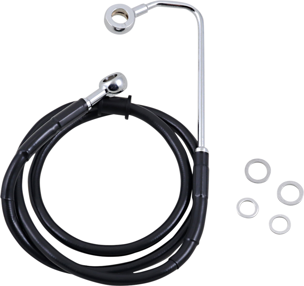 DRAG SPECIALTIES Brake Line - +6" - Black - '15-'17 Softail 618299-6BLK