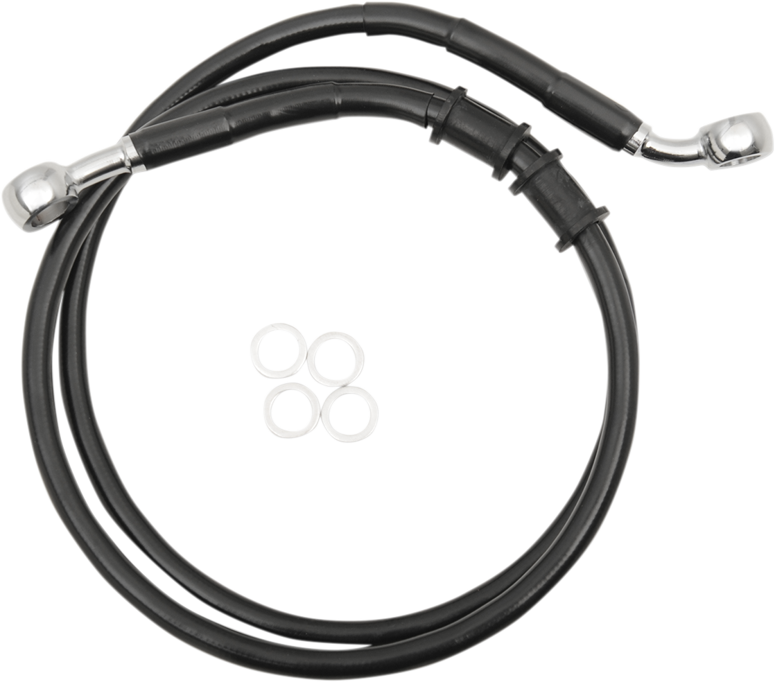 DRAG SPECIALTIES Brake Line - Front - +10" - Black - XL 614771-10BLK