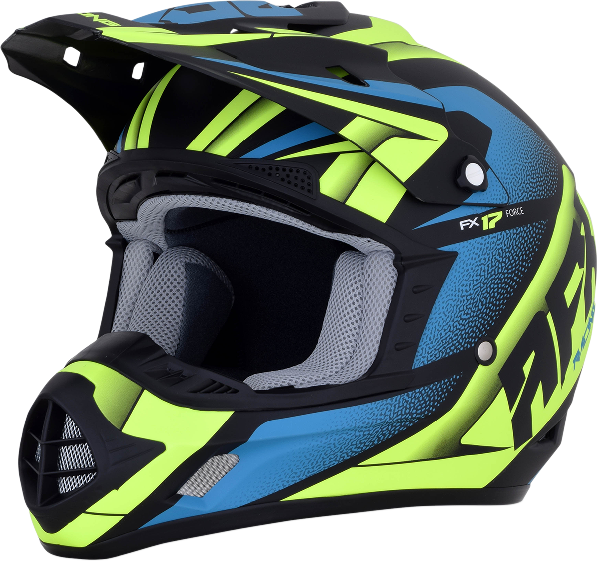 AFX FX-17 Motorcycle Helmet - Force - Matte Black/Green/Blue - Large 0110-5216