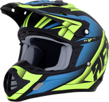 AFX FX-17 Motorcycle Helmet - Force - Matte Black/Green/Blue - Large 0110-5216