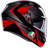 AGV K3 Motorcycle Helmet - Striga - Black/Gray/Red - Large 2118381004-018-L