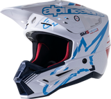 ALPINESTARS SM5 Motorcycle Helmet - Action - Gloss White/Cyan/Black - Large 8306122-2077-LG