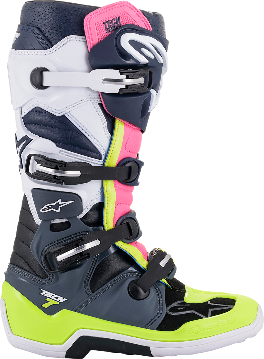 ALPINESTARS Tech 7 Boots - Black/Pink/White/Yellow - US 10 2012014-9076-10