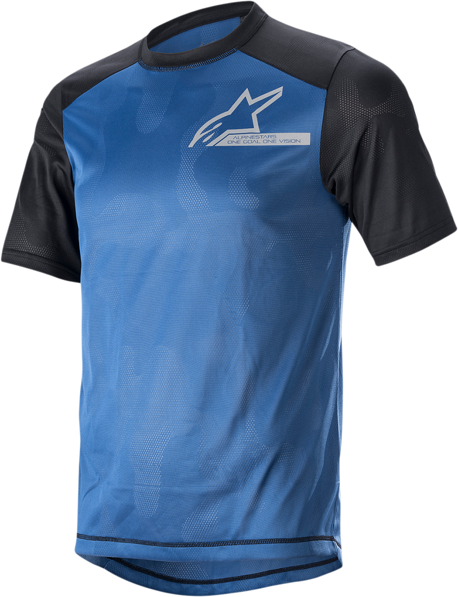 ALPINESTARS Alps 4.0 V2 Jersey - Short-Sleeve - Blue/Black/Silver - Medium 1765922-7318-MD