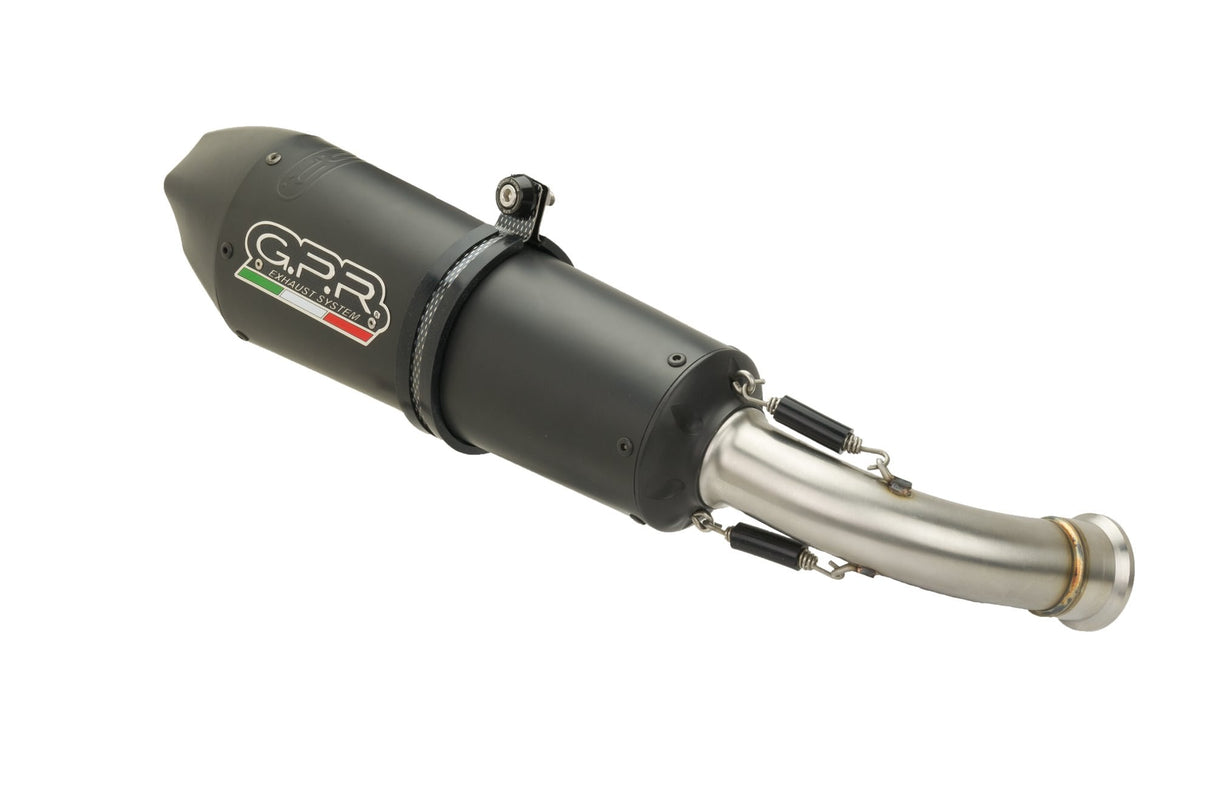 GPR Exhaust for Bmw F800GT 2017-2019, GP Evo4 Black Titanium, Slip-on Exhaust Including Removable DB Killer and Link Pipe