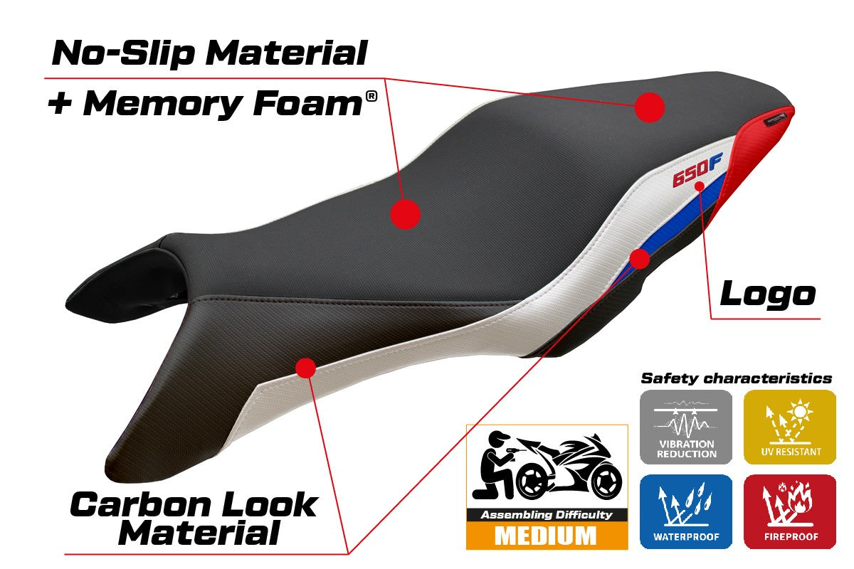 Honda CBR650F 2014-2017 2018 Seat Cover Tappezzeria Comfort White Red Blue Black