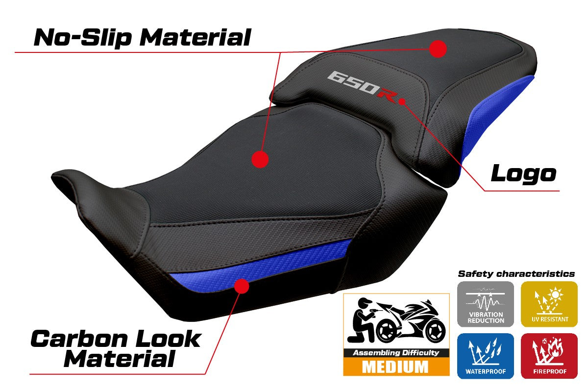 Honda CBR650R 2024-2025 Seat Cover Tappezzeria Blue Black