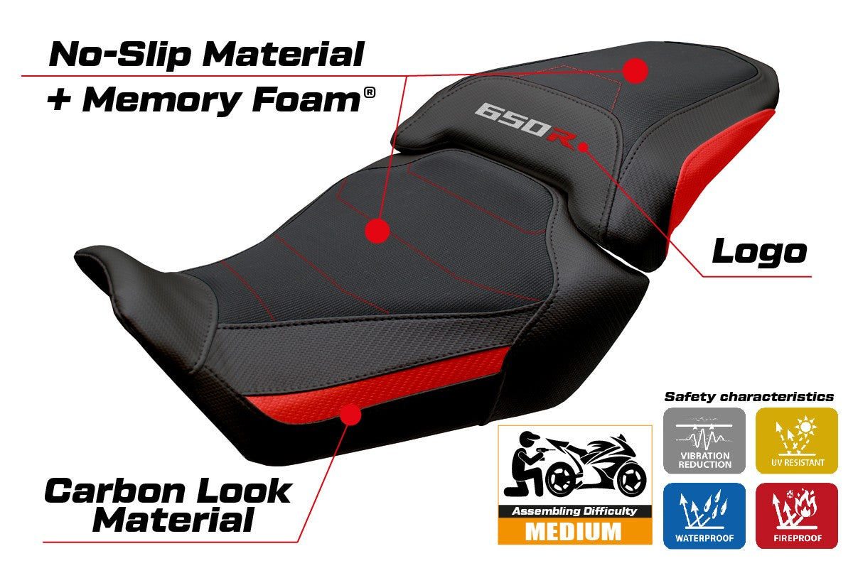 Honda CBR650R 2024-2025 Seat Cover Tappezzeria Comfort Red Black