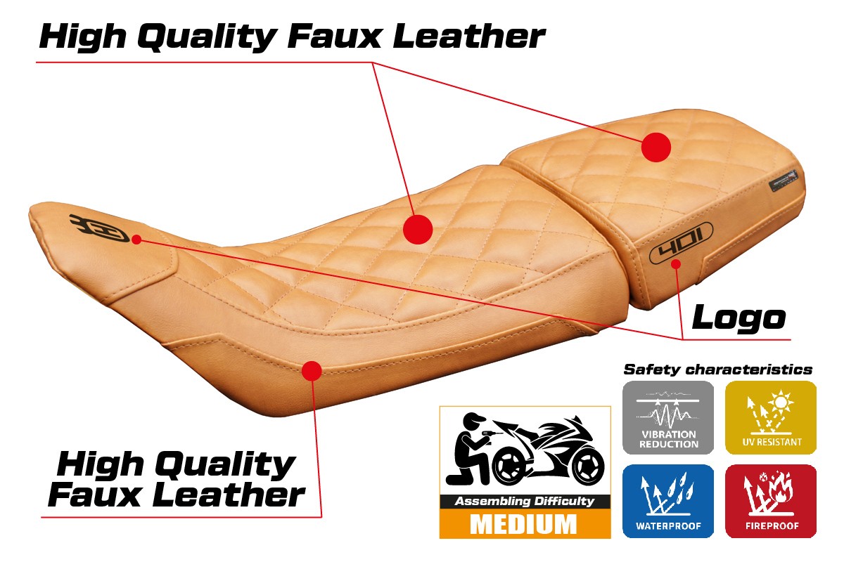 Husqvarna Svartpilen 401 2018-2022 2023 Seat Cover Tappezzeria Vintage Camel