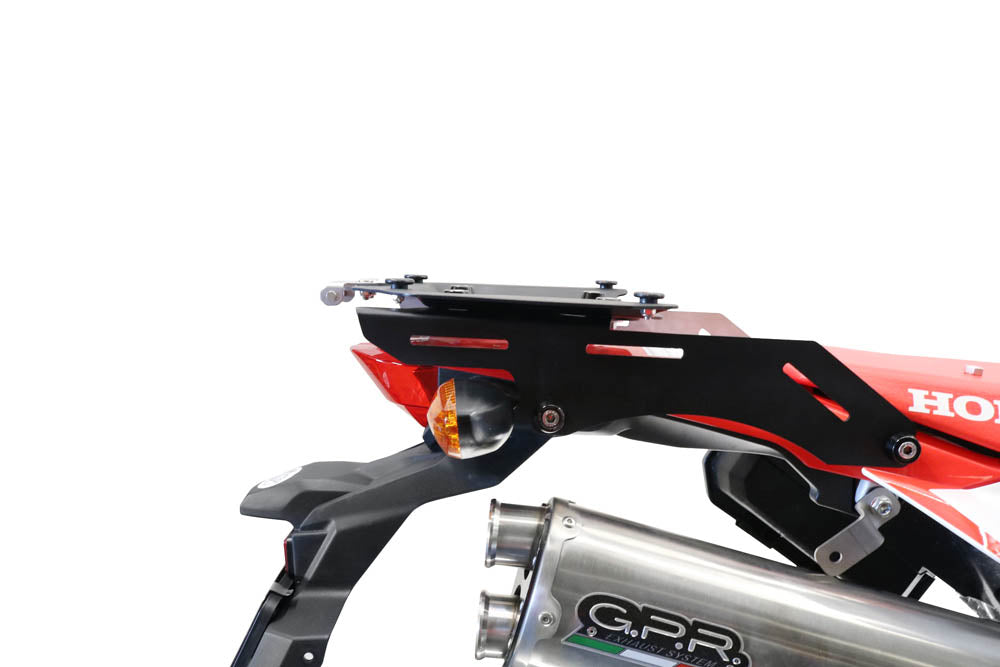 Honda CRF 300 Rally 2021-2023 GPR TECH 45 L Aluminum Top Case, black color including, roof rack and specific plate