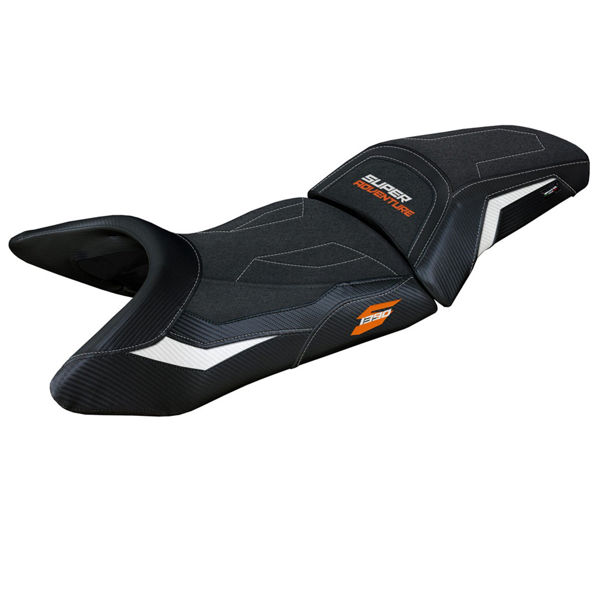 KTM 1390 Super Adventure S 2025 Seat Cover Tappezzeria Ultragrip White Black