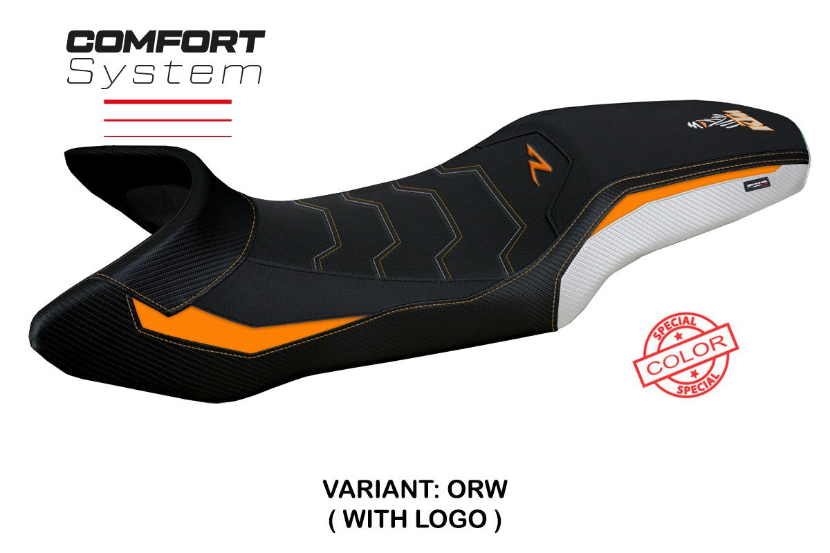 KTM 1390 Super Adventure R 2025 Seat Cover Tappezzeria Comfort Orange White