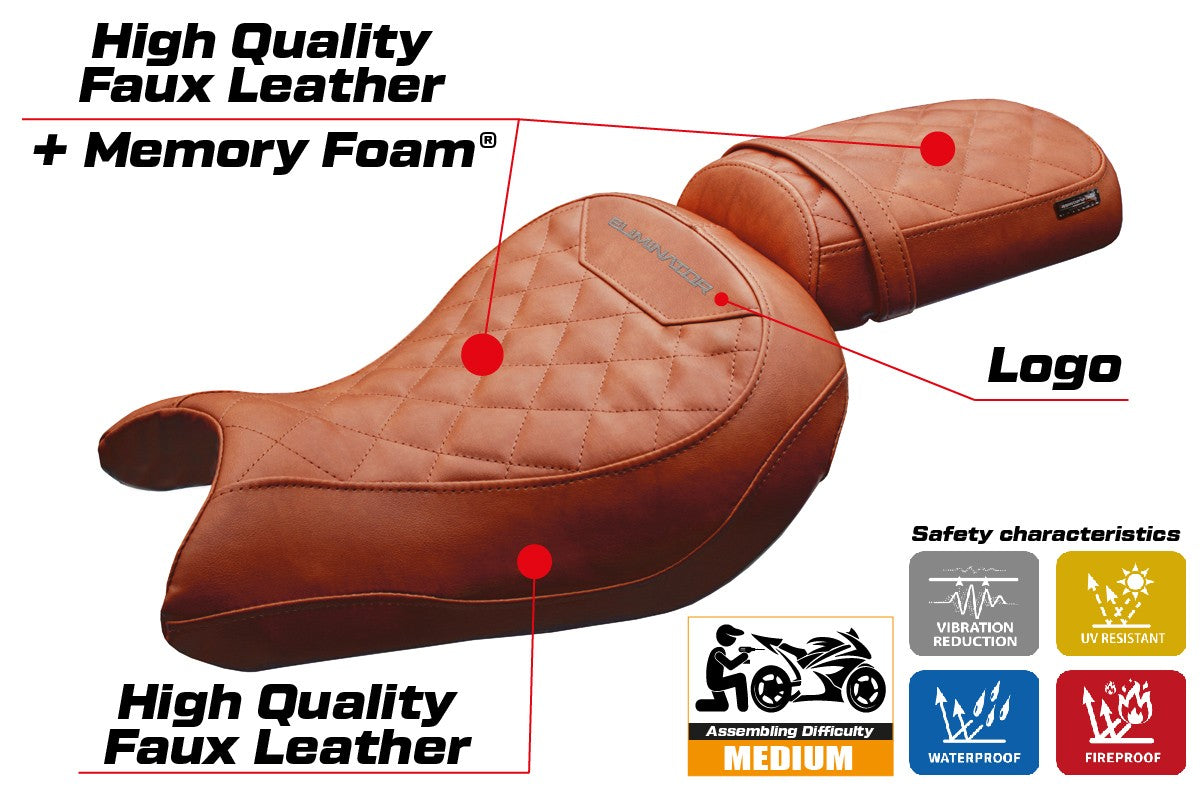 Kawasaki Eliminator 500 2024-2025 Seat Cover Tappezzeria Comfort Brick