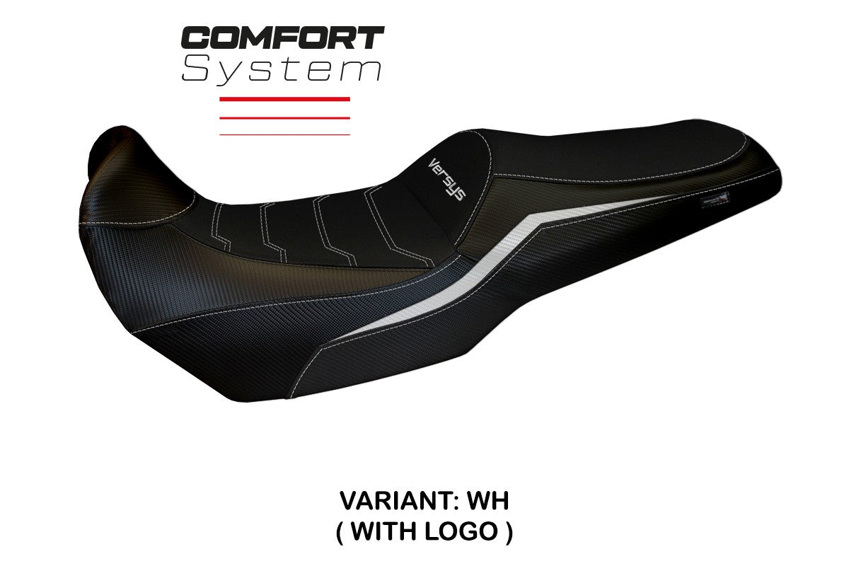 Kawasaki Versys 1100 2025 Seat Cover Tappezzeria Comfort White Black
