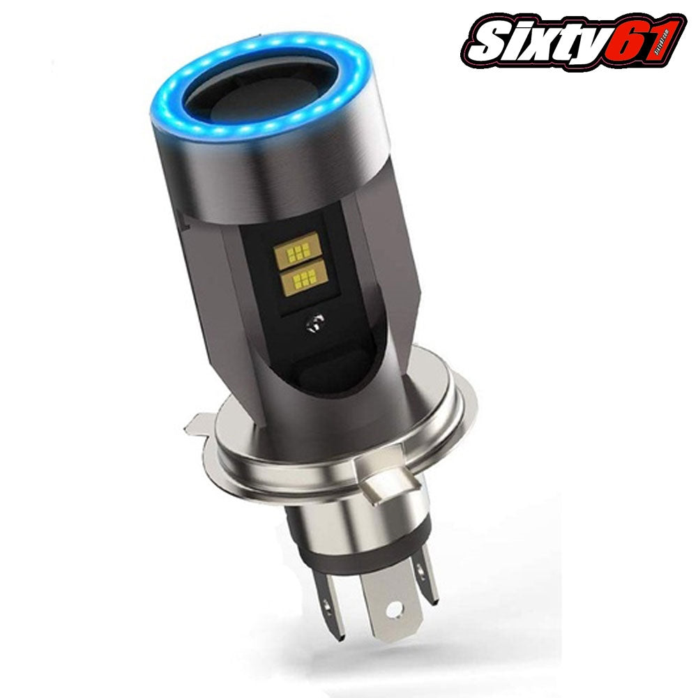 H4 Blue Halo Motorcycle LED Headlight Bulb