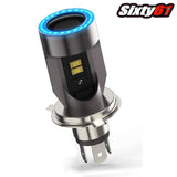 H4 Blue Halo Motorcycle LED Headlight Bulb