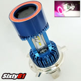 H4 Pink Halo Motorcycle LED Headlight Bulb