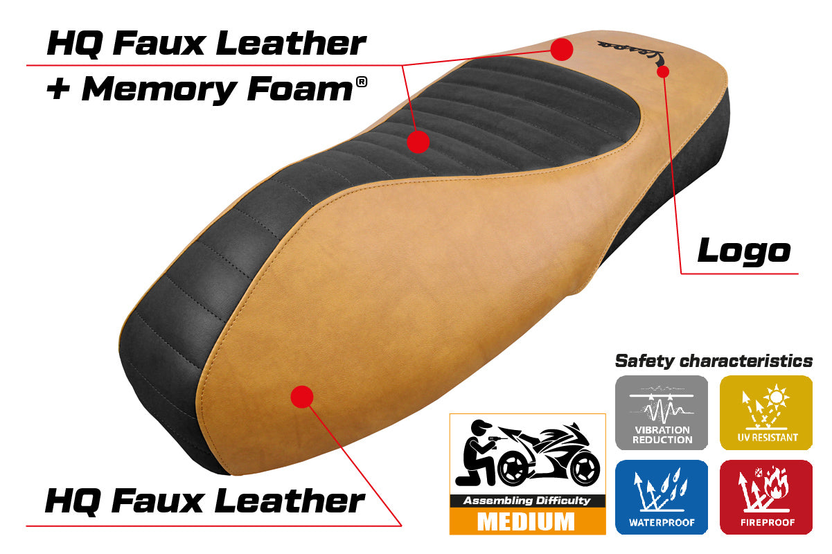 Vespa GTS 125 150 300 2009-2022 2023 Seat Cover Tappezzeria Comfort Camel SE