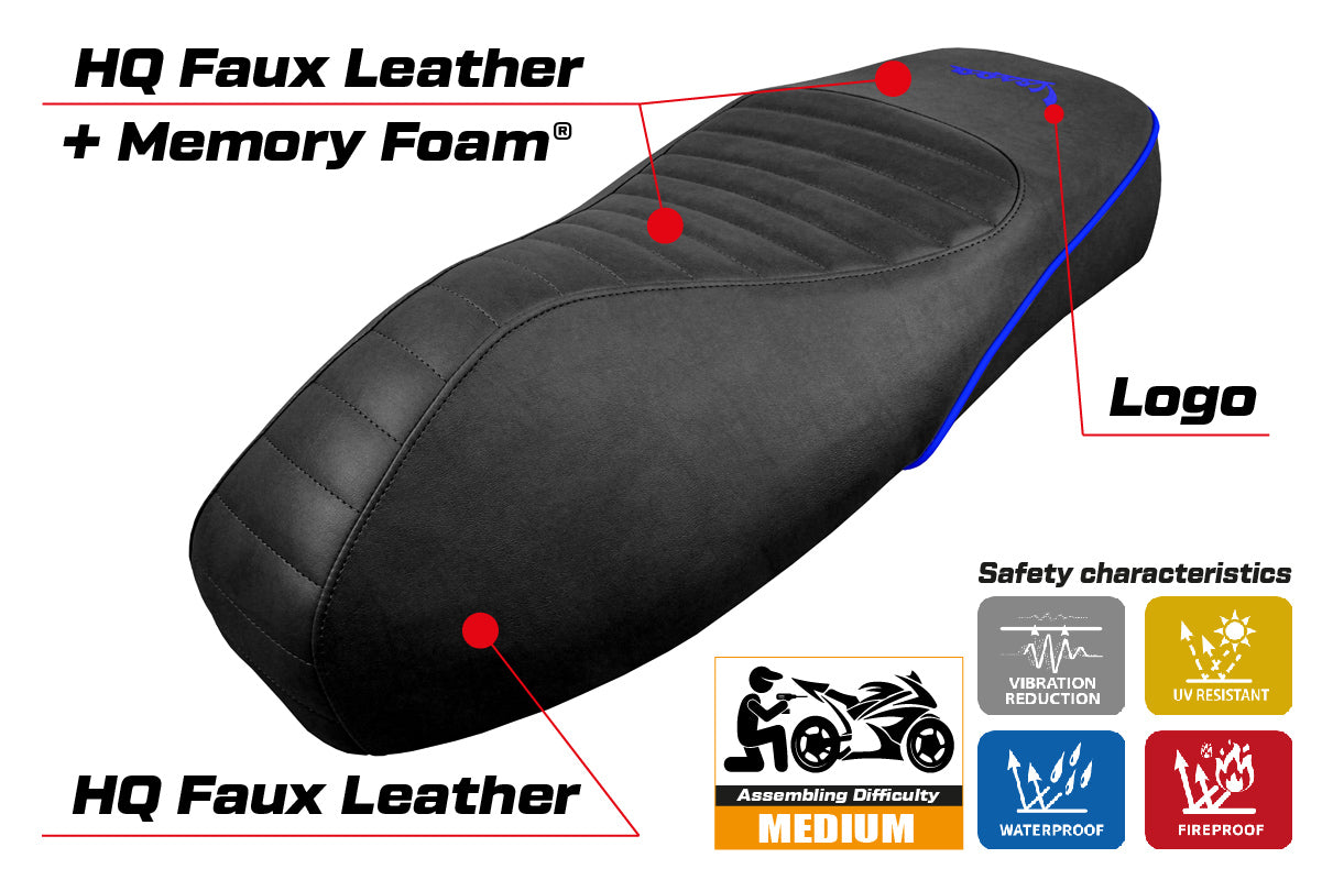 Vespa GTS 125 150 300 2009-2021 2022 2023 Seat Cover Tappezzeria Comfort Blue