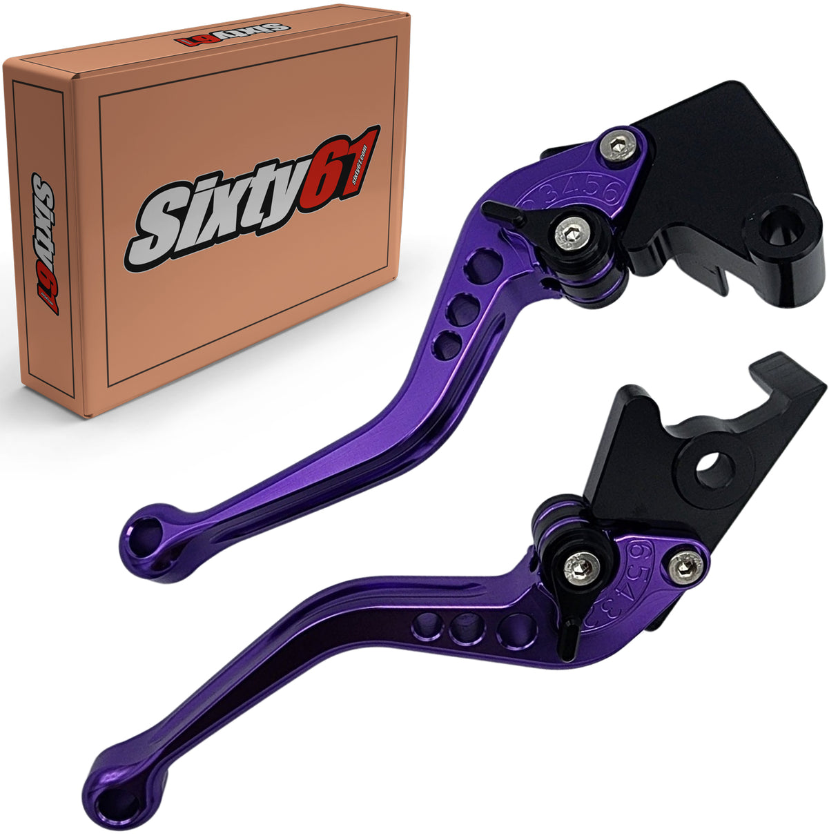 Manetas de freno y embrague Suzuki, moradas, cortas y ajustables