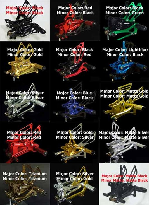 Kawasaki ZX 6 Rearsets Gold