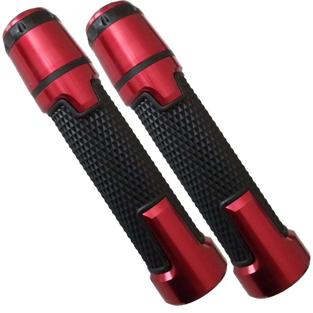 Suzuki GSXR Black and Red Aluminum / Rubber Gel Grips