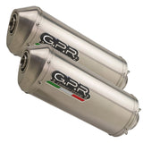 GPR Exhaust for Aprilia Pegaso Strada 650 2005-2009, Satinox, Dual slip-on Including Removable DB Killers and Link Pipes