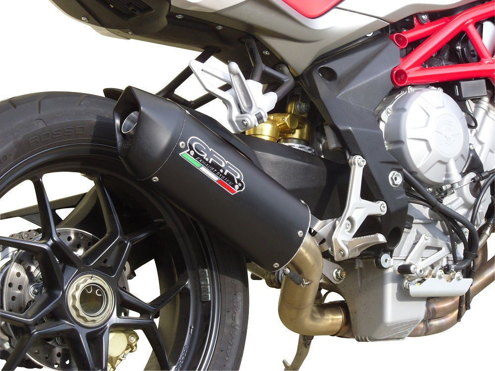 GPR Exhaust System Mv Agusta Brutale 800 Dragster 2013-2016, Furore Nero, Slip-on Exhaust Including Removable DB Killer and Link Pipe