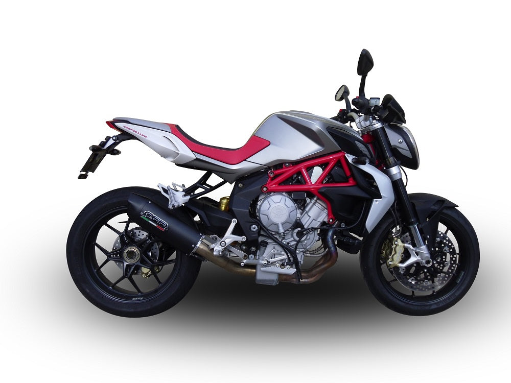 GPR Exhaust System Mv Agusta Brutale 800 Dragster 2013-2016, Furore Nero, Slip-on Exhaust Including Removable DB Killer and Link Pipe