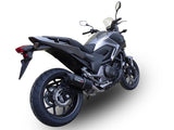 GPR Exhaust System Honda NC700X NC700S DCT 2012-2013, Furore Nero, Slip-on Exhaust Including Removable DB Killer and Link Pipe