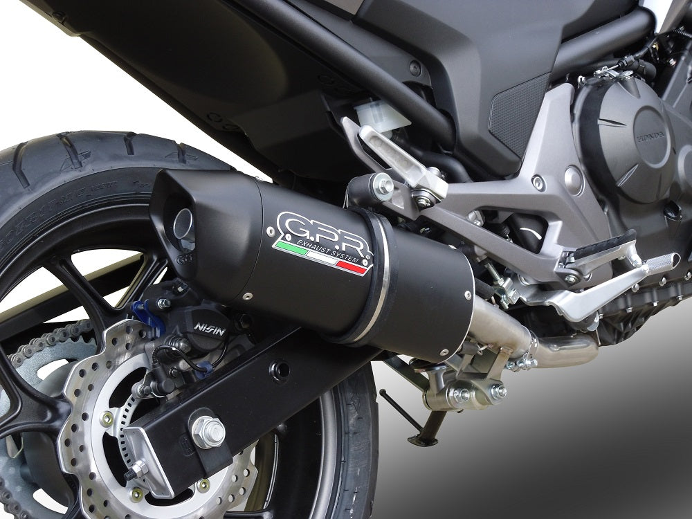 GPR Exhaust System Honda NC700X NC700S DCT 2012-2013, Furore Nero, Slip-on Exhaust Including Removable DB Killer and Link Pipe