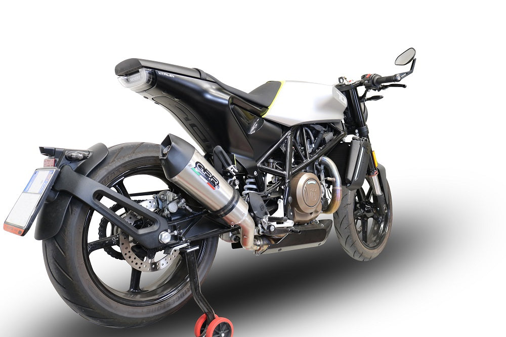 GPR Exhaust System Husqvarna Svartpilen 701 2018-2020, GP Evo4 Titanium, Slip-on Exhaust Including Removable DB Killer and Link Pipe