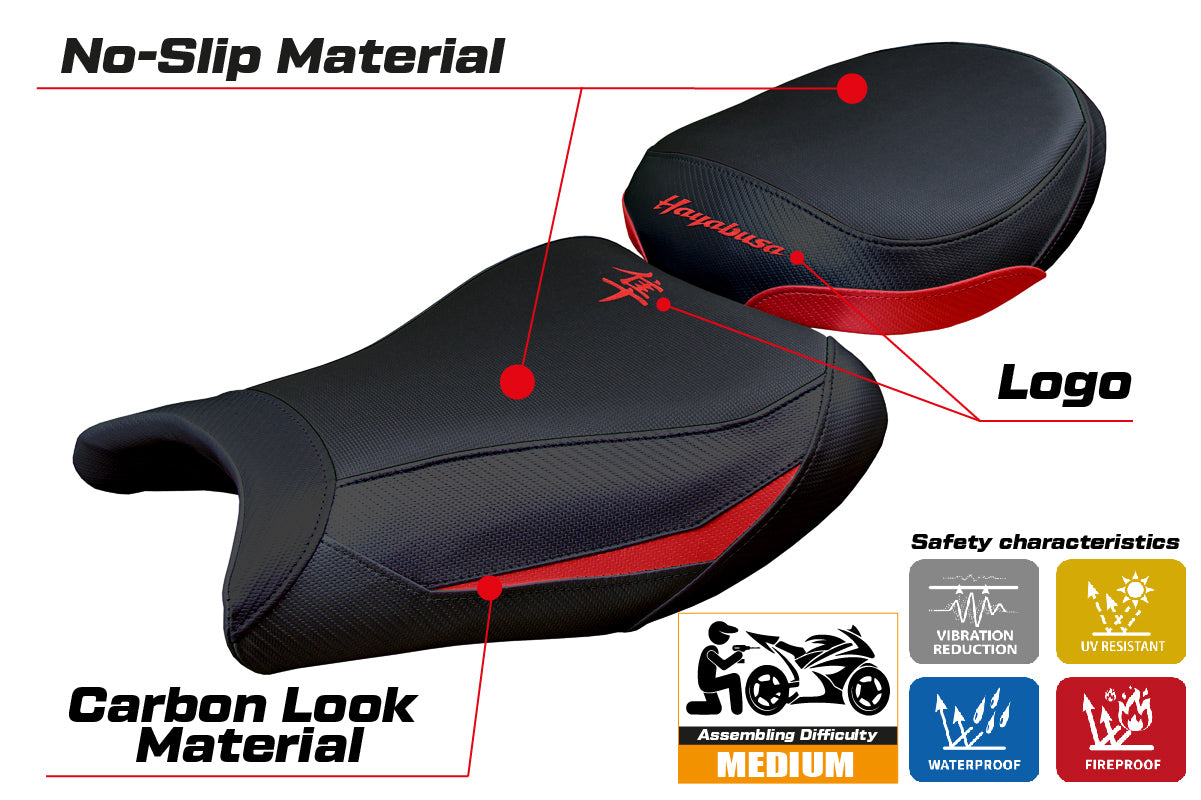 Suzuki Hayabusa 2008-2016 2017 2018 2019 2020 Seat Cover Tappezzeria Dark Red