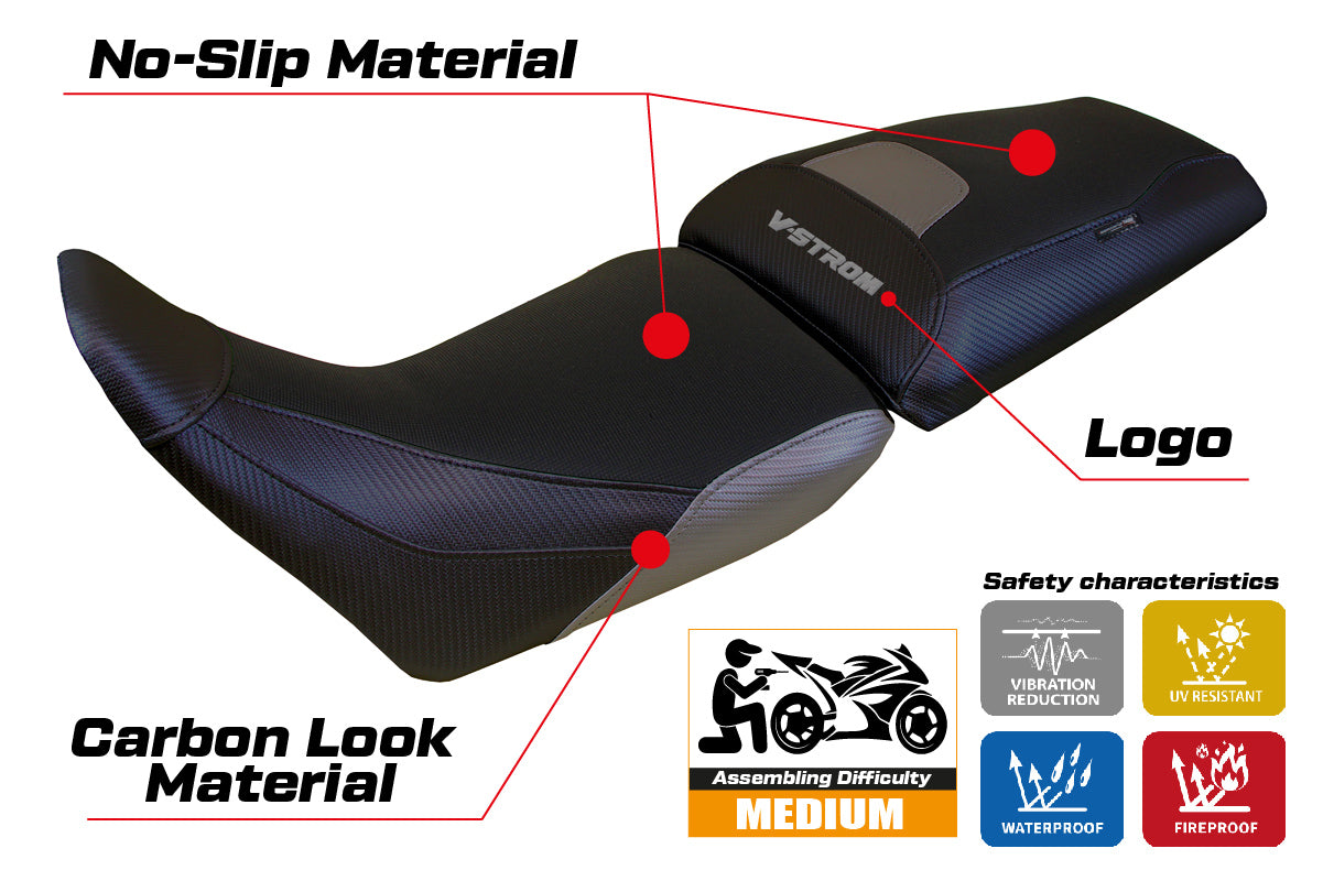 Suzuki V-Strom 1050 2020 2021 2022 2023 2024 Seat Cover Tappezzeria Grey