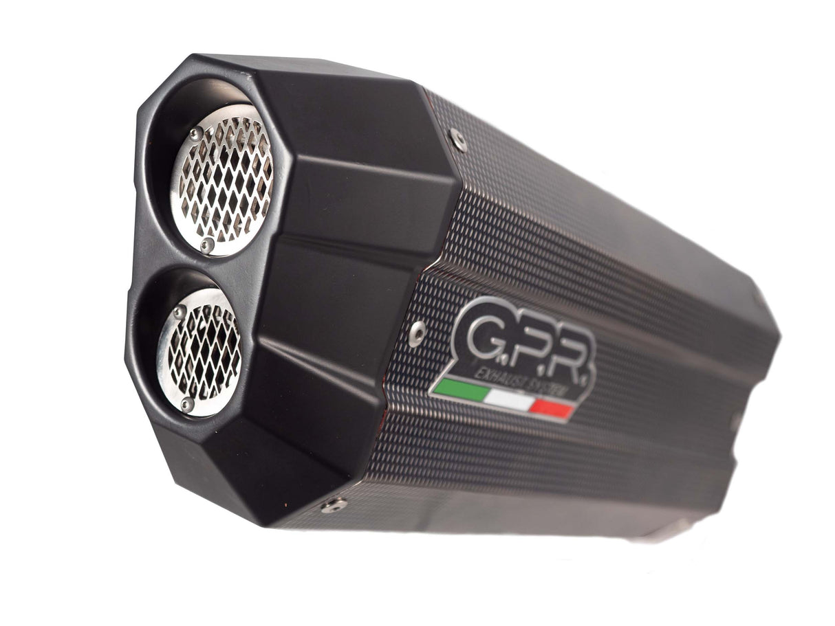 GPR Exhaust for Aprilia Caponord 1200 2013-2015, Sonic Poppy, Slip-on Exhaust Including Removable DB Killer and Link Pipe