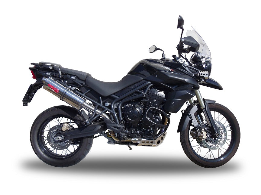 GPR Exhaust System Triumph Tiger 800 - Xr - Xc - Xrx - Xcx - Xrt - Xca 2017-2021, Trioval, Slip-on Exhaust Including Removable DB Killer and Link Pipe