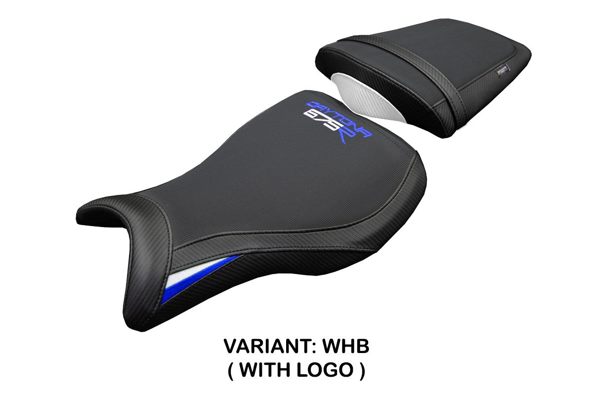 Triumph Daytona 675R 2006-2010 2011 2012 Seat Cover Tappezzeria White Blue Black