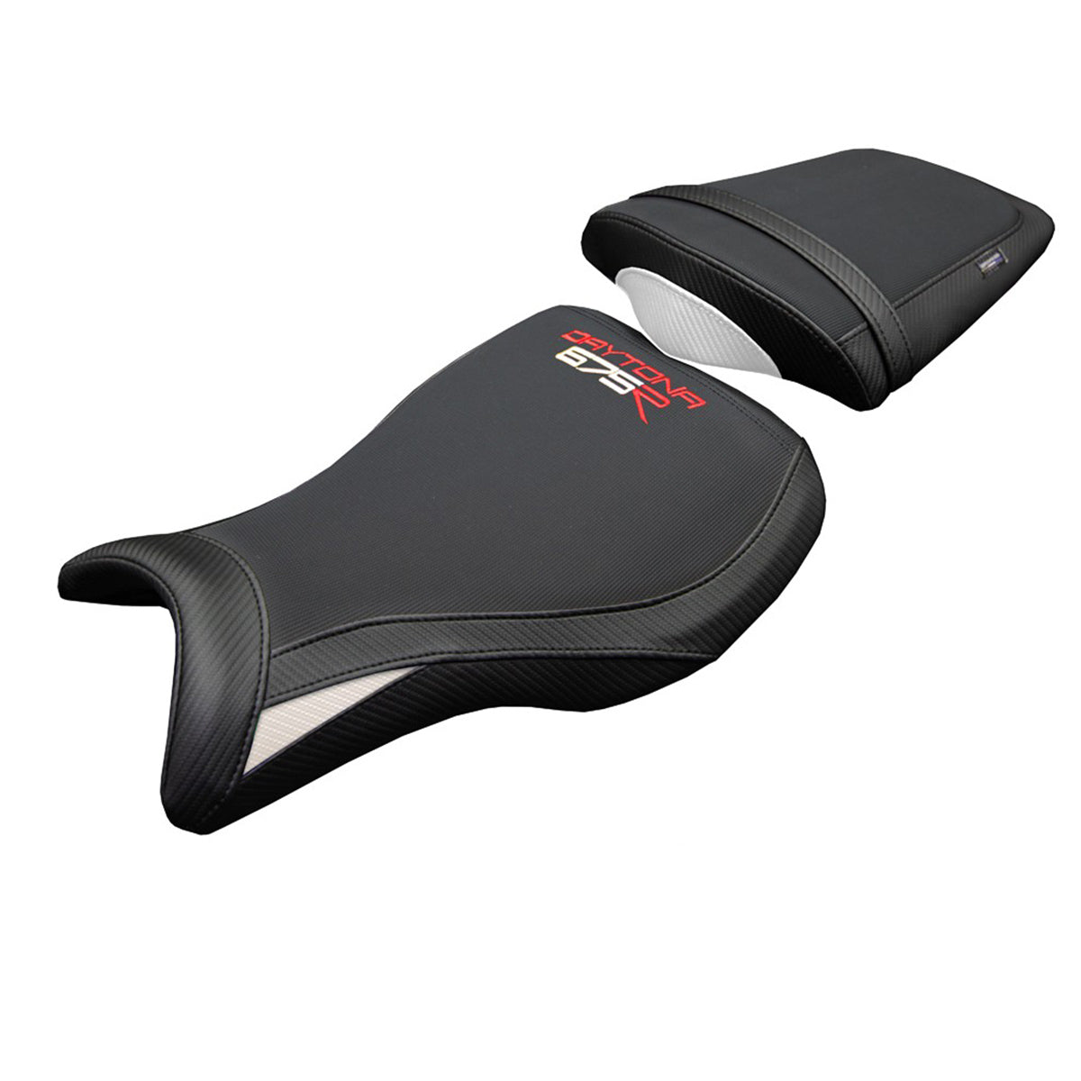 Triumph Daytona 675R 2006-2011 2012 Seat Cover Tappezzeria Comfort White Black