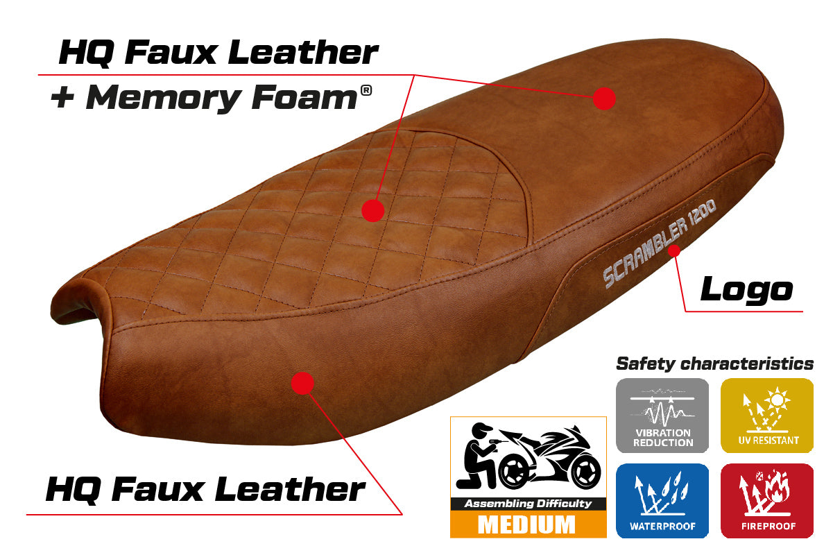 Triumph Scrambler 1200 2019-2022 2023 Seat Cover Tappezzeria Comfort Brown SE