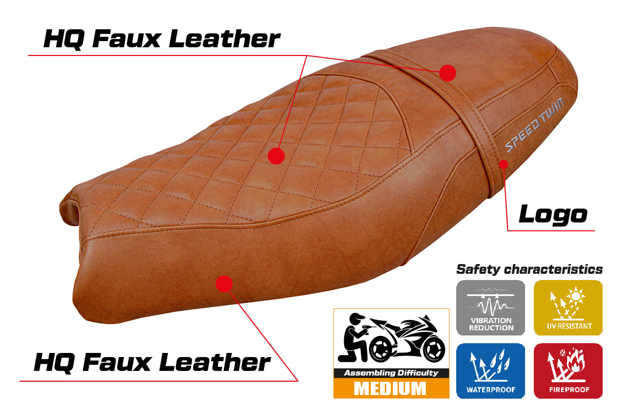 Triumph Speed Twin 900 2019 2020 2021 2022 2023 Seat Cover Tappezzeria Brown SE