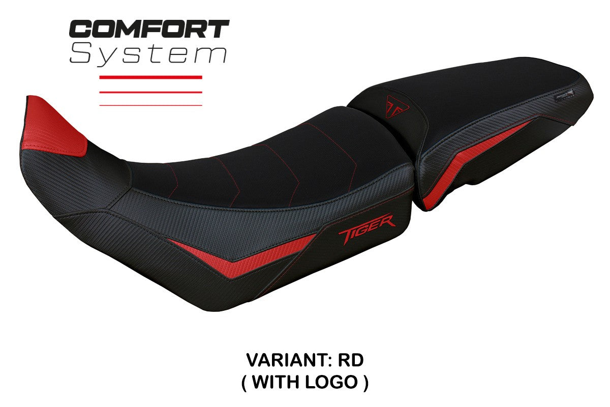 Triumph Tiger 850 Sport 2021-2024 2025 Seat Cover Tappezzeria Comfort Red Black