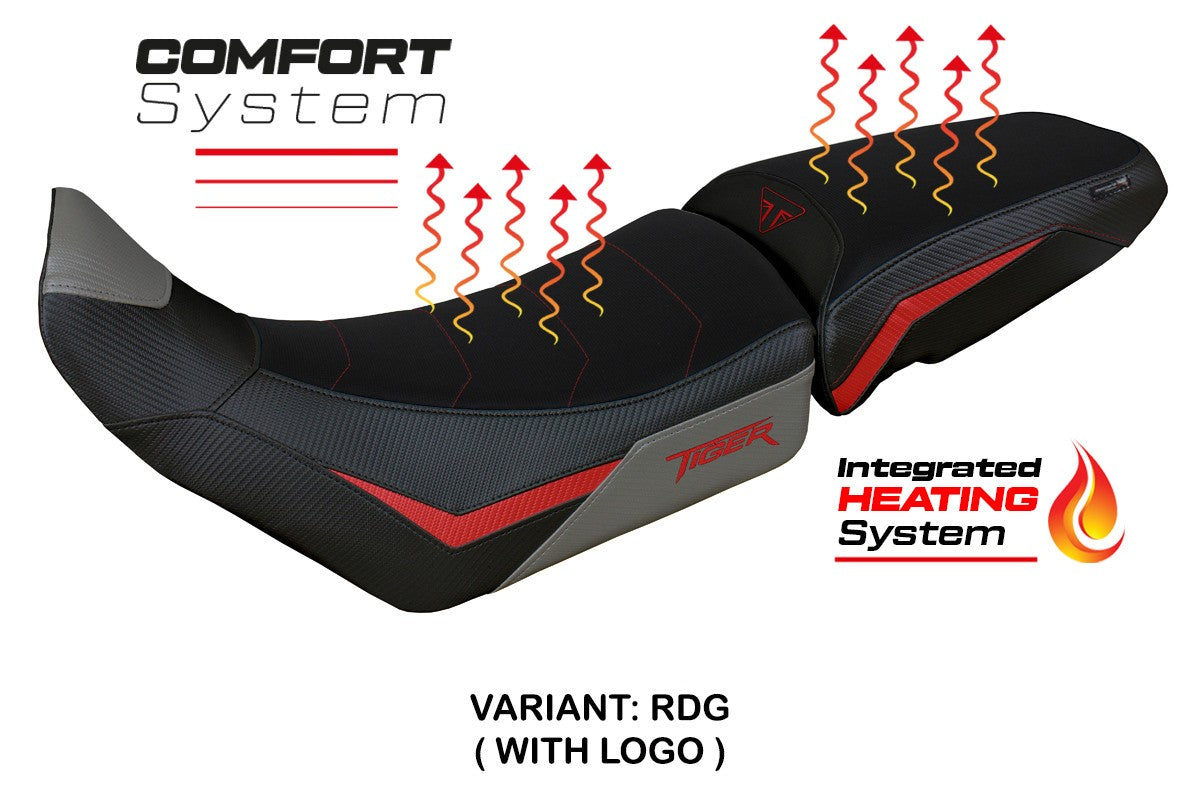 Triumph Tiger 850 Sport 2021-2025 Seat Cover Tappezzeria Heating Comfort Red Gry