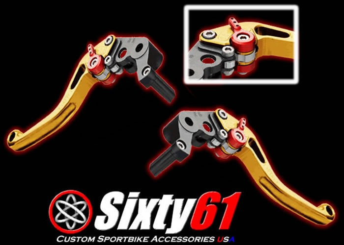 Suzuki Brake & Clutch Levers, Gold Shorty Adjustable