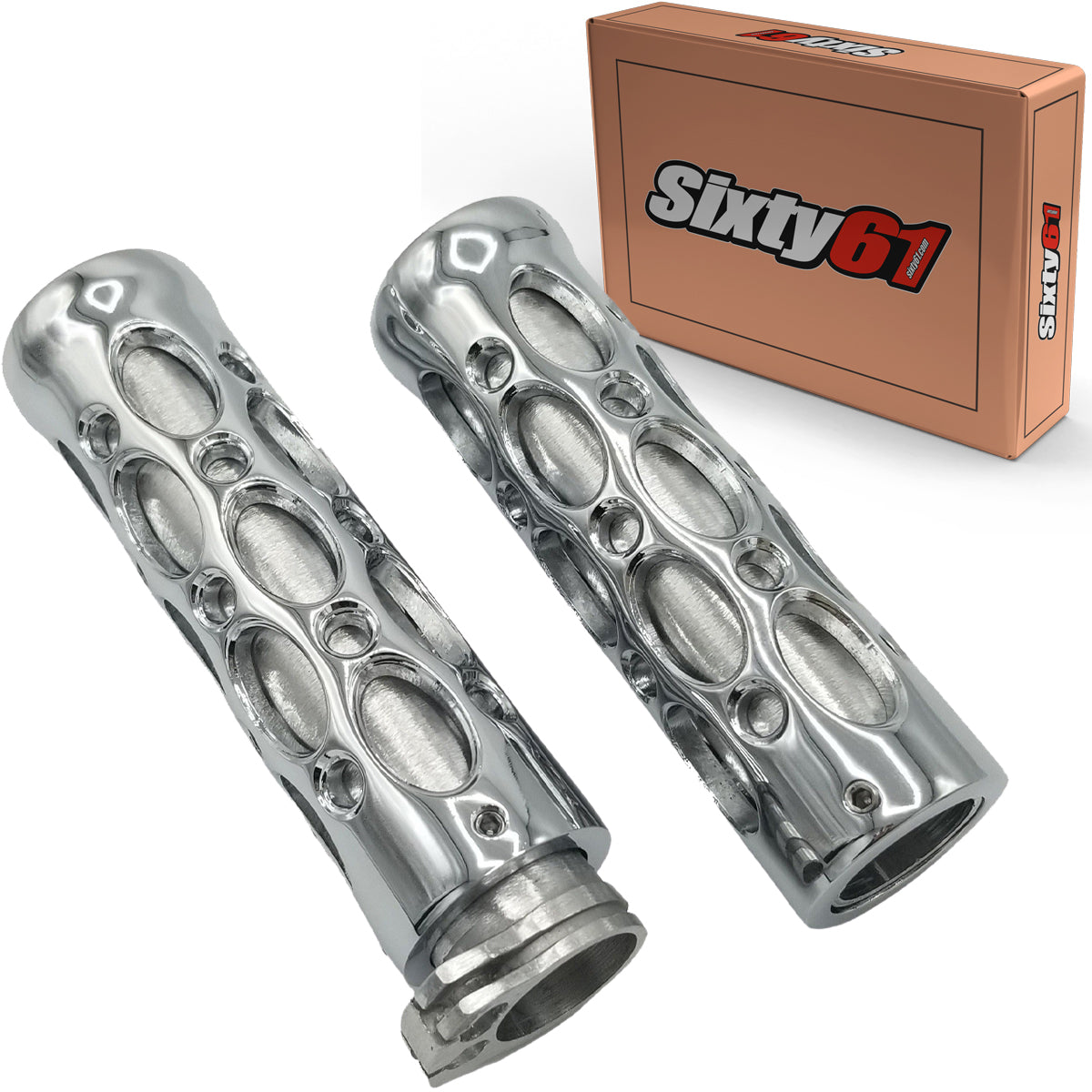 Suzuki GSXR 600 750 1000 Hayabusa Holy Grips in Chrome