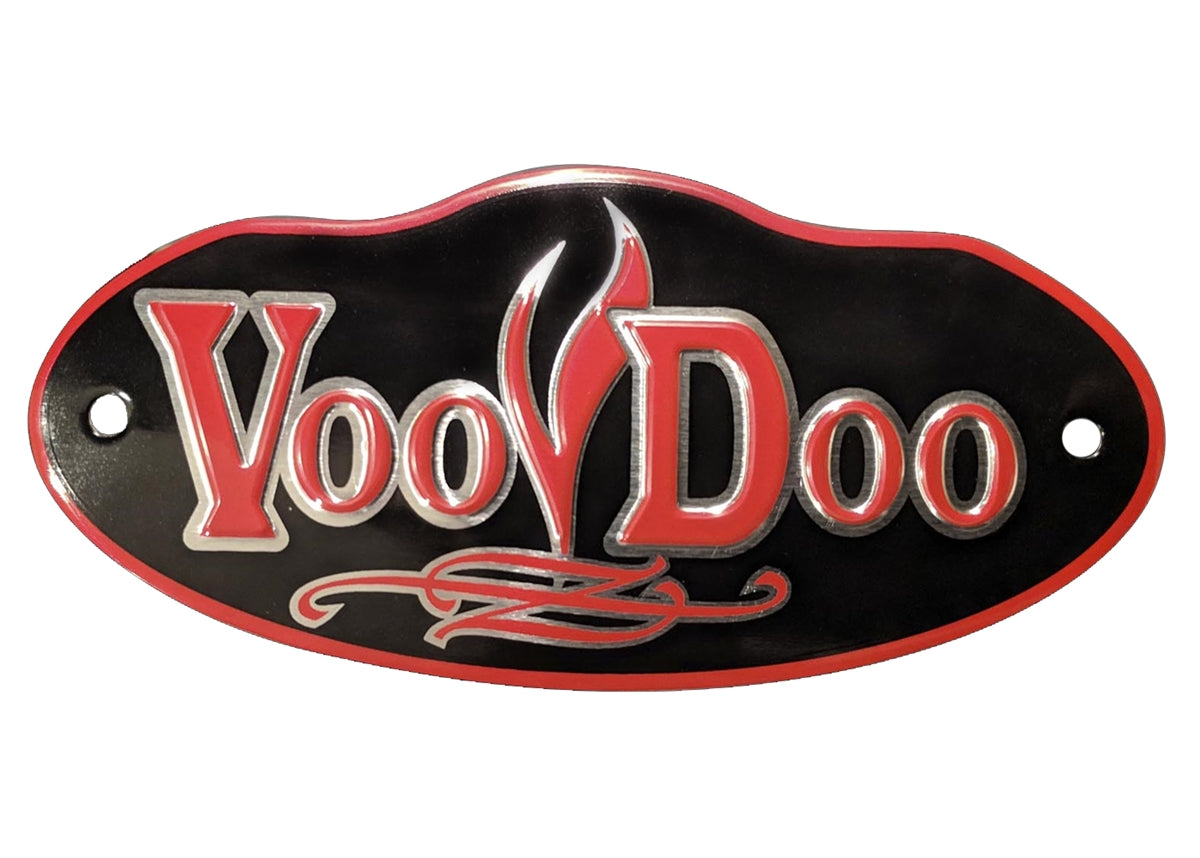 Voodoo Exhaust Badge in Black and Red