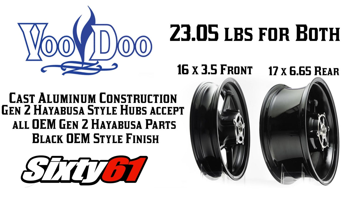 Suzuki Hayabusa 2008-2020, Voodoo Sniper Front Wheel, Koyo Bearings, 16 x 3.5, Black